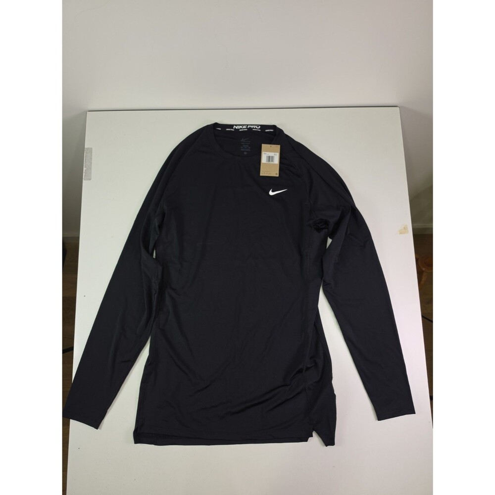 Nike Pro Dri-Fit Long Sleeve Shirt Men's 4XLT Black NWT Cold Training Check